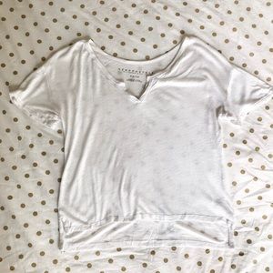 White Mini V Neck Crop Top